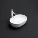 490*350*140mm Gloss White Ellips Fine Ceramic Above Counter Basins Overflow,32mm Waste