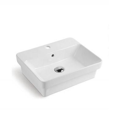 495*400*150mm Insert Basin with tap hole Gloss White Fine Ceramic Waste: 32mm Overflow