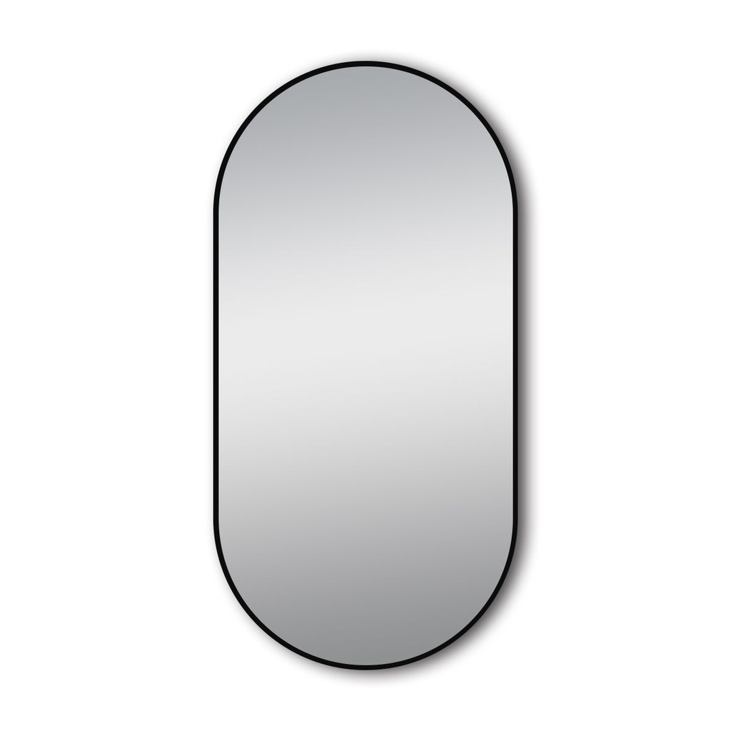 [41412] 500*1000mm Matte Brushed Black Oval Framed Mirror