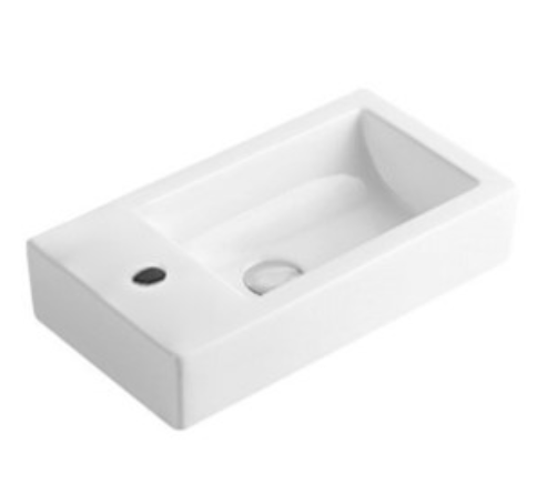 500*240*130mm Wall Hung Basin Right hand bowl Gloss White Fine Ceramic Waste: 32mm Non Overflow R