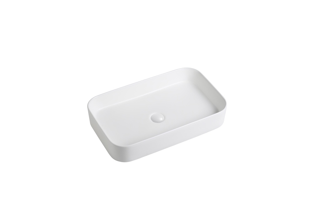 500*370*110mm Matte White Kliff Fine Ceramic Above Counter Basin No Overflow,32mm Waste