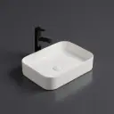 500*370*110mm Matte White Kliff Fine Ceramic Above Counter Basin No Overflow,32mm Waste