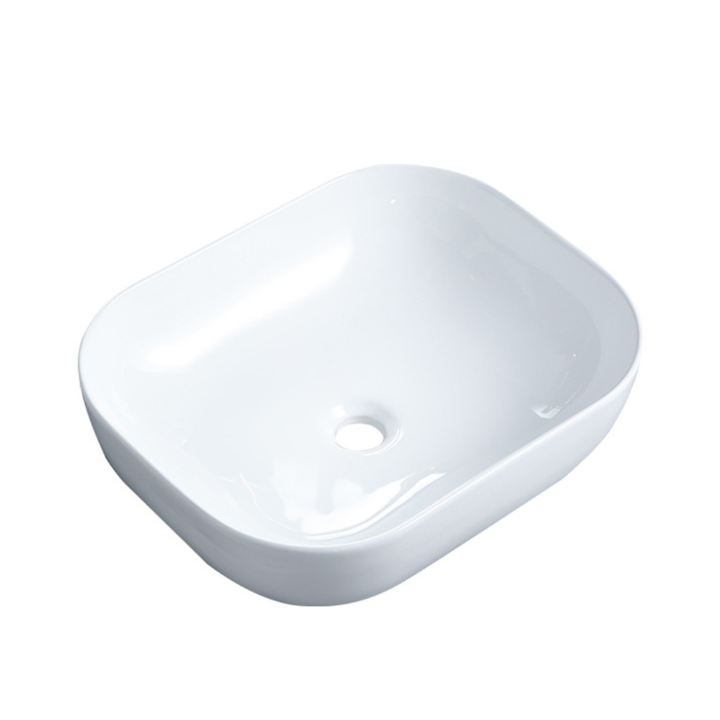 [90125/AC5040S] 500*400*150mm Rectangle Gloss White Ceramic Above Counter Basin Non-overflow