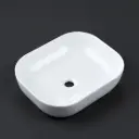 500*400*150mm Rectangle Gloss White Ceramic Above Counter Basin Non-overflow