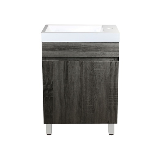 500L*520H*250Dmm Freestanding Dark Grey Vanity With Ceramic Top(Right Hand Side Bowl)