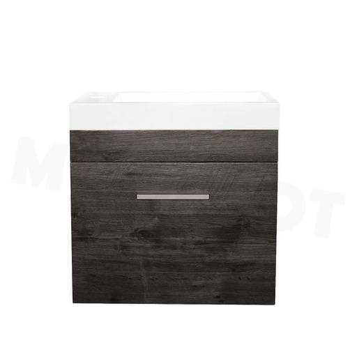 500L*520H*250Dmm Wall Hung Dark Grey Vanity With Ceramic Top(Left Hand Side Bowl)