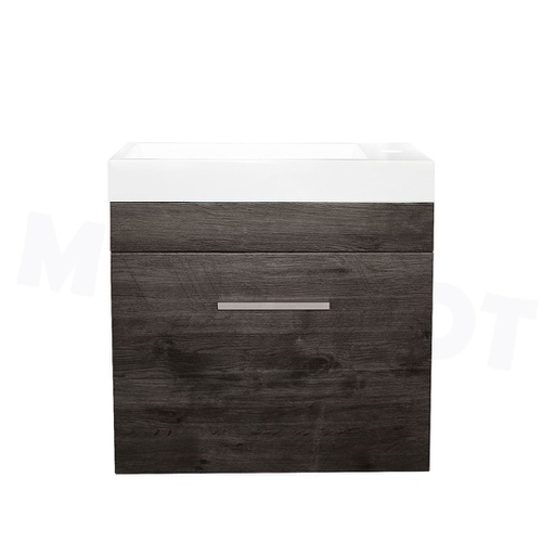 500L*520H*250Dmm Wall Hung Dark Grey Vanity With Ceramic Top(Right Hand Side Bowl)