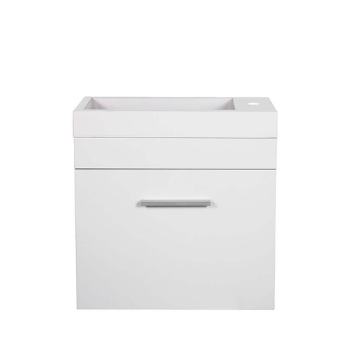 500L*520H*250Dmm Wall Hung Matte White Vanity With Ceramic Top(Right Hand Side Bowl)