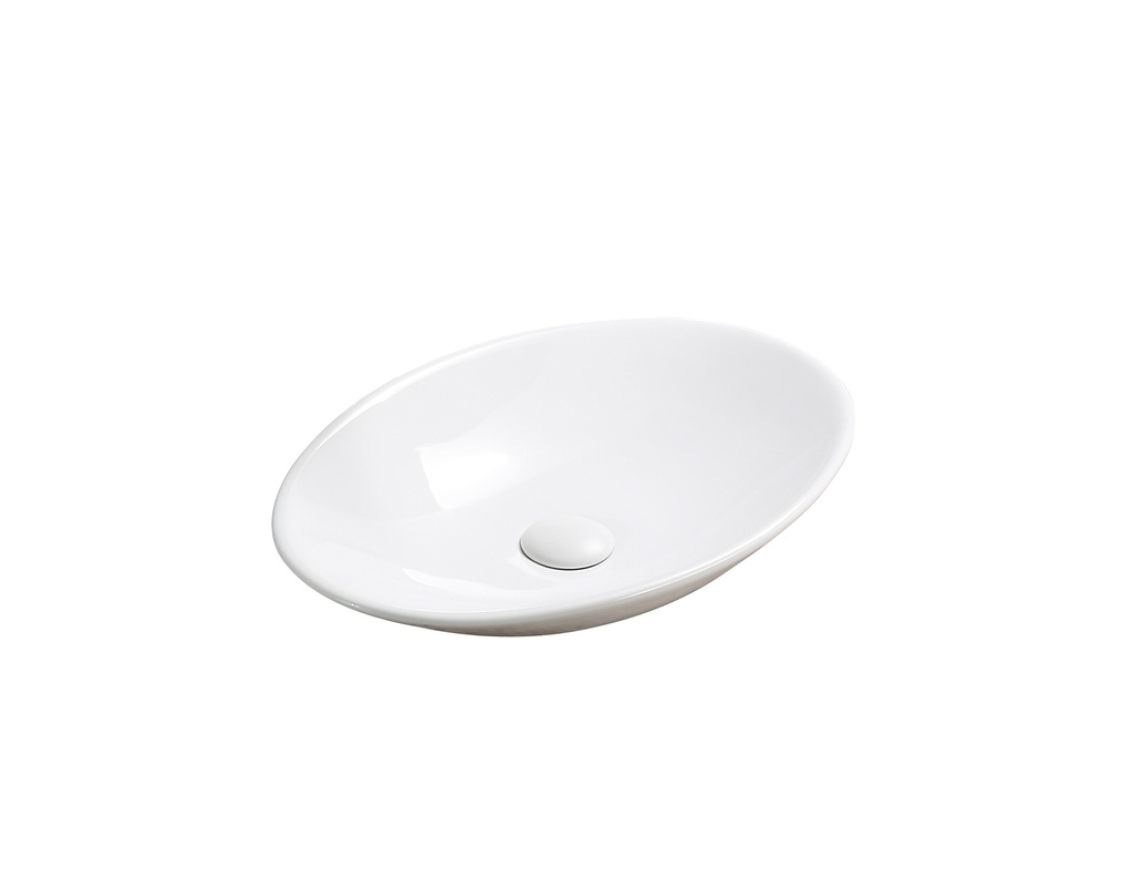[55418] 510*350*95mm Gloss WhiteCabrita Fine Ceramic Above Counter Basin No Overflow,32mm Waste