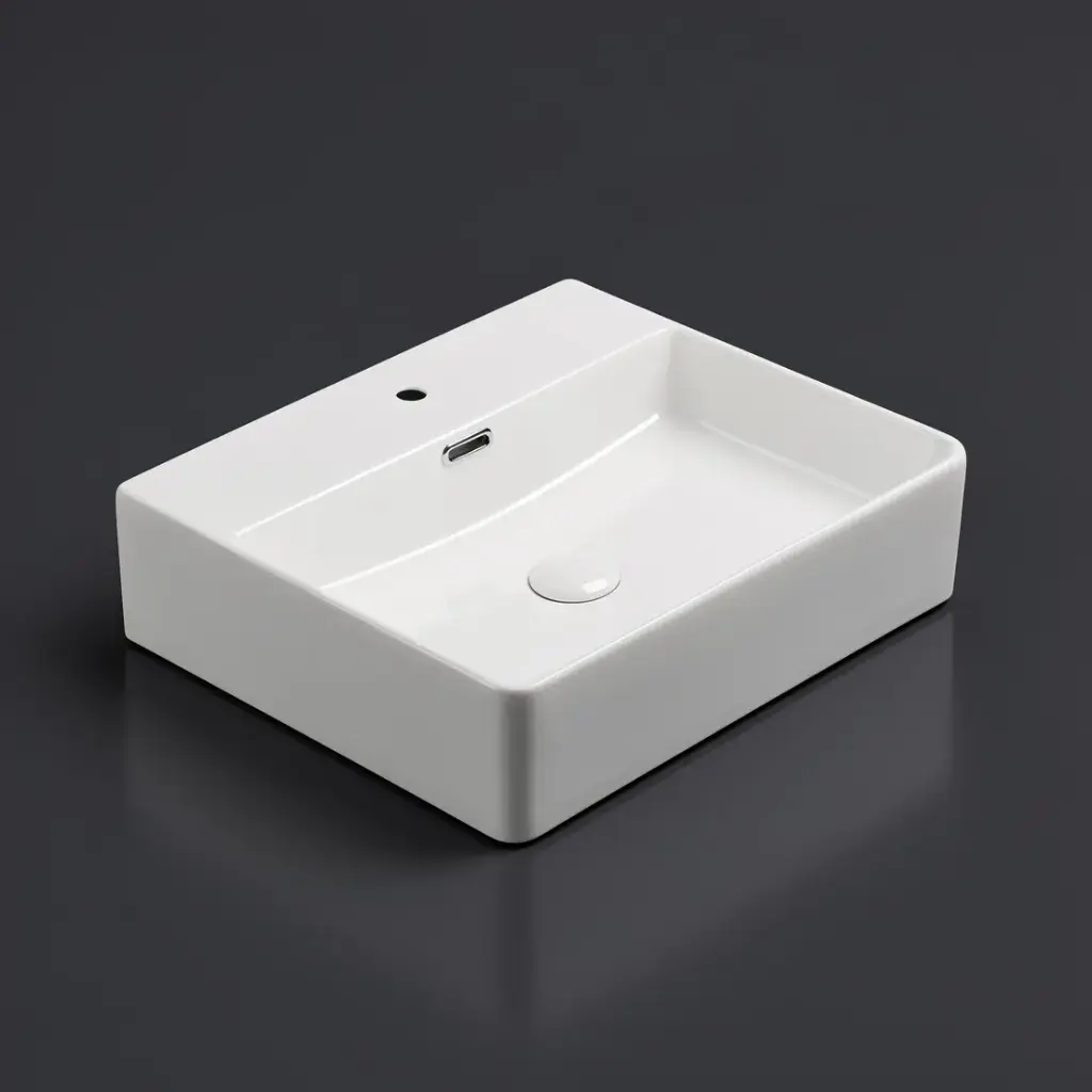 515*425*135mm Matt White Kliff Fine Ceramic Wall Hung/Above Counter Basin No Tap Hole With Overflow,32mm Waste,No Tap Hole