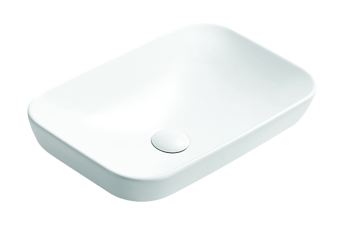 [55521] 520*340*150mm Matt White Kliff Fine Ceramic Insert Basin No Oerflow