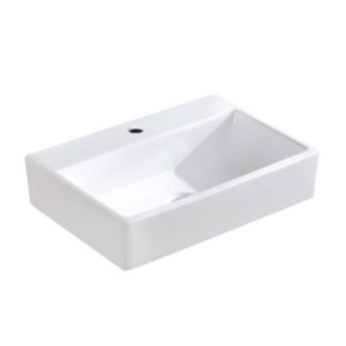 520*360*120mm Wall Hung / Above Counter Gloss White Fine Ceramic Waste: 32mm Non Overflow pre cut stone top： YES