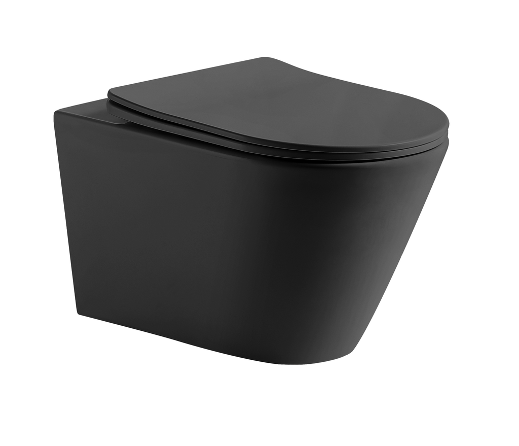 520*360*350mm Matte Black Agena Tonardo Rimless Flush Wall-Hung Pan