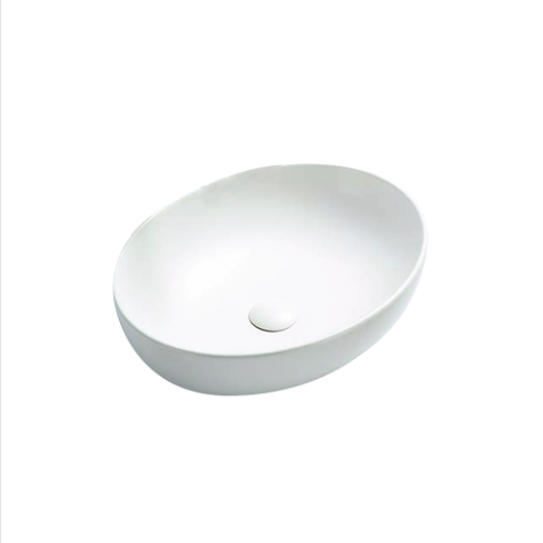 520*395*130mm Above Counter Basin Matte White Waste:32mm Non Overflow