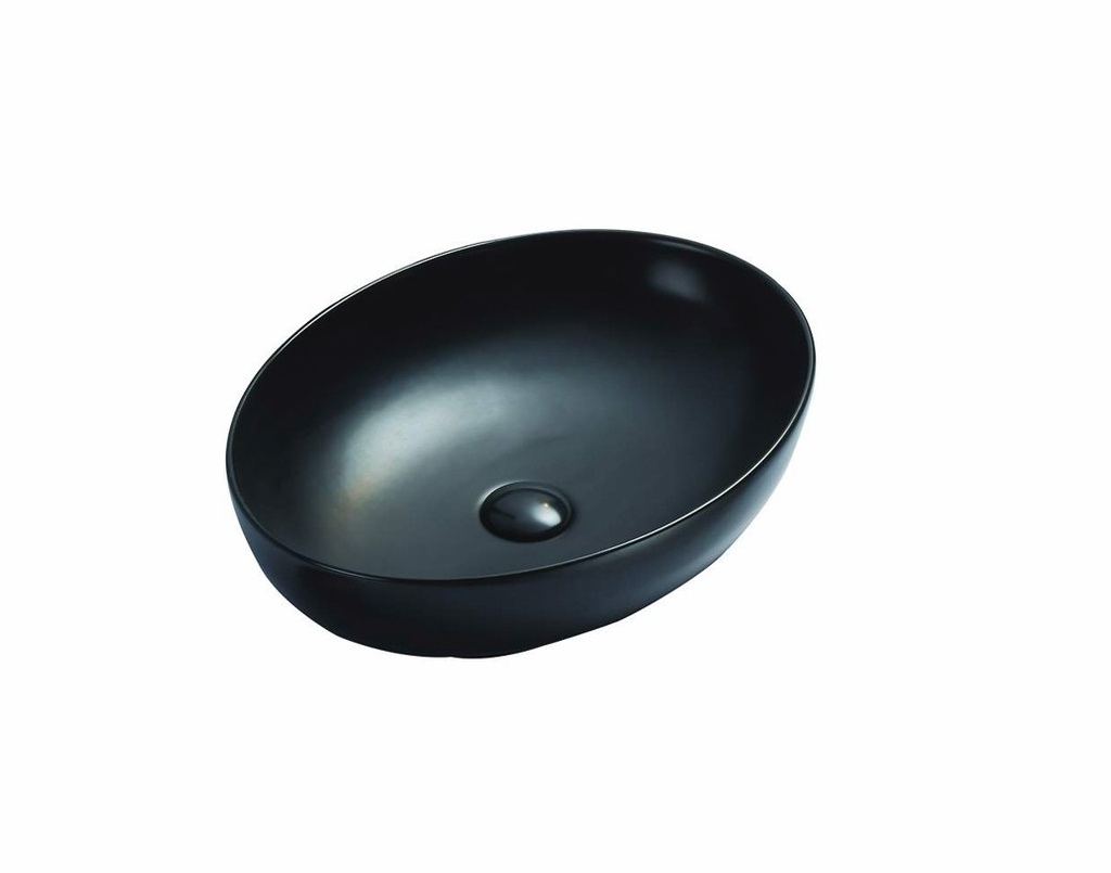 520*395*130mm Matt Black Carey Fine Ceramic Above Counter Basin No Overflow,32mm Waste