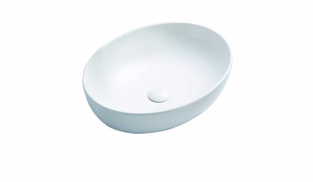 520*395*130mm Matt White Carey Fine Ceramic Above Counter Basin No Overflow,32mm Waste