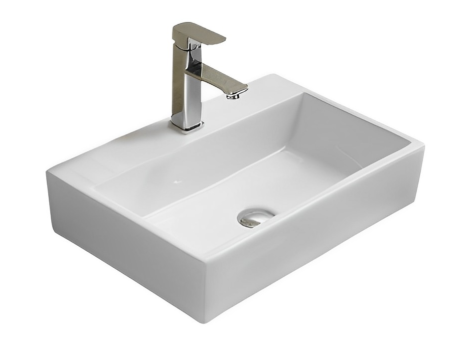 530*360*120mm Gloss White Crete Fine Ceramic Wall Hung/Above Basin Tap Hole No Overflow,32mm Waste