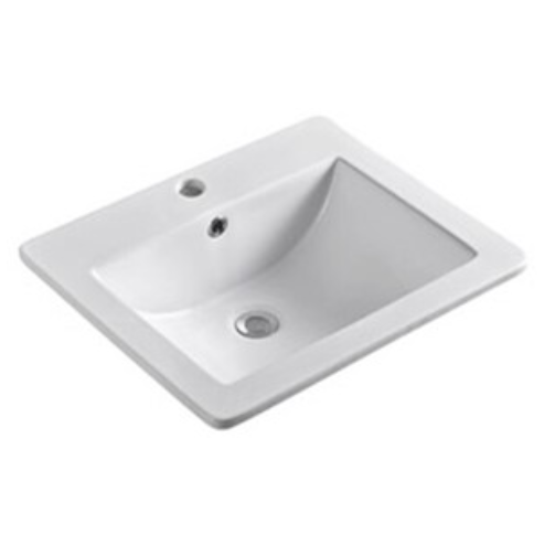 530*460*180mm Insert Basin Gloss White Fine Ceramic Waste: 32mm Overflow