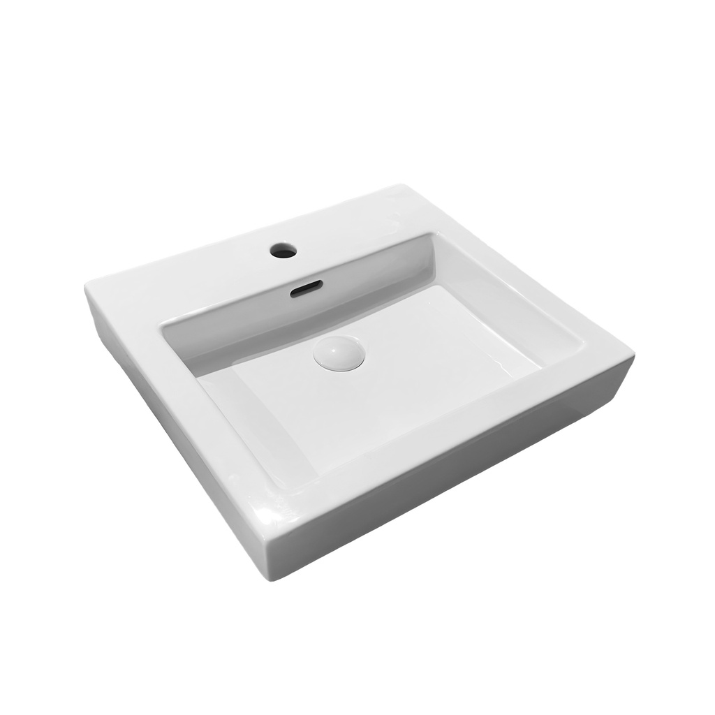 540*500*180mm Gloss White Kliff Fine Ceramic Insert Basin Tap Hole Overflow,32mm Waste