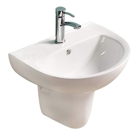 550*440*140mm Wall Hung Recess Basin Gloss White Fine Ceramic Waste: 32mm Overflow Compliant