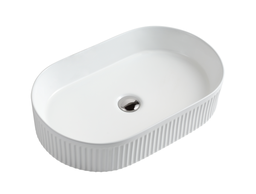 580*360*120mm Cora Above Counter Fluted Matt White Pill Basin (New Arrival)