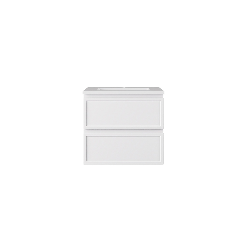 590*455*560mm Matte White Hamilton Federation Wall Hung PVC Cabinet Two Drawers