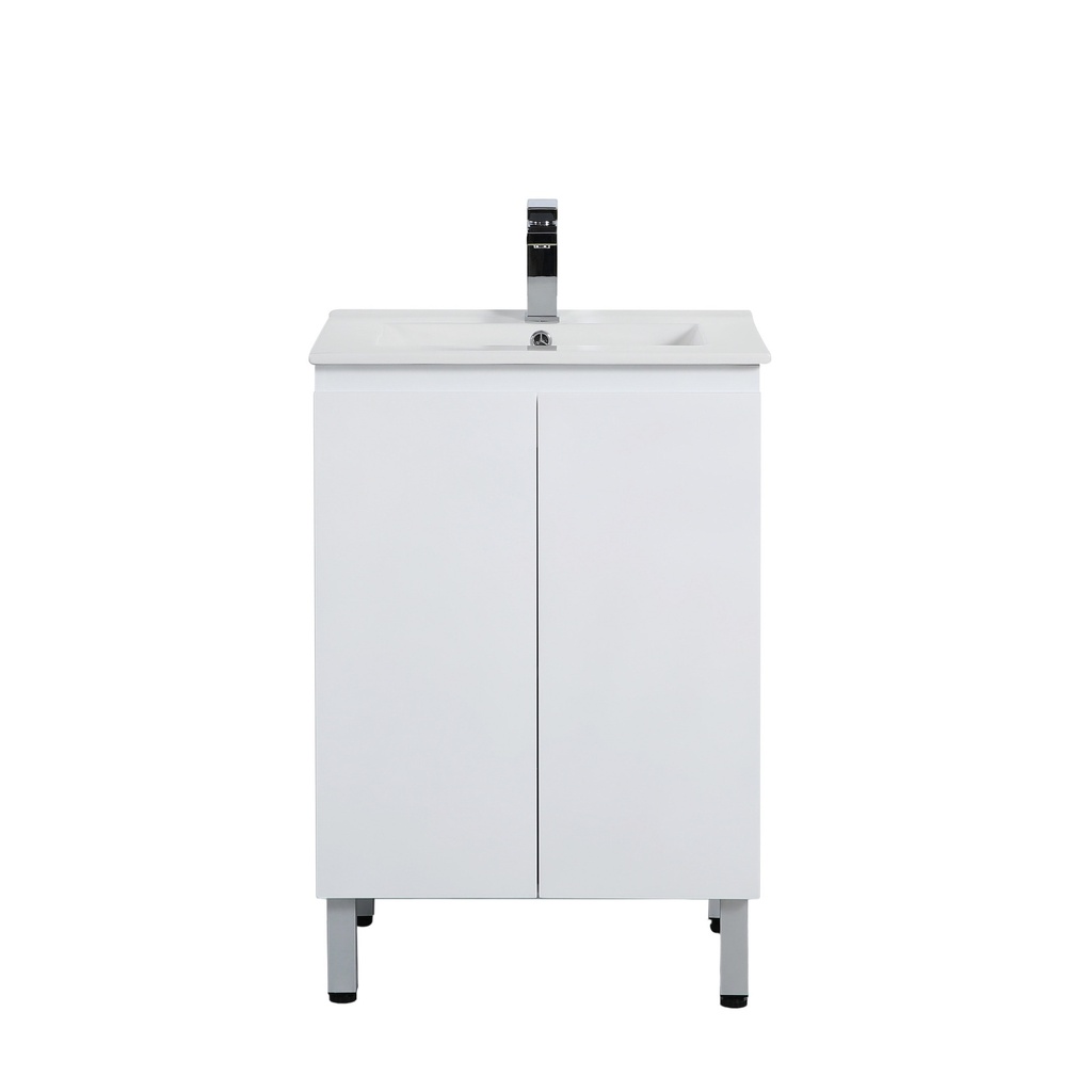 590*455*860mm Gloss White Alpha Free Standing PVC Vanity
