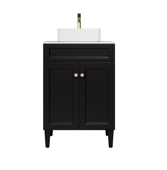 [56496] 590X455X860 Matte Black Harold Federation Free Standing PVC Cabinet