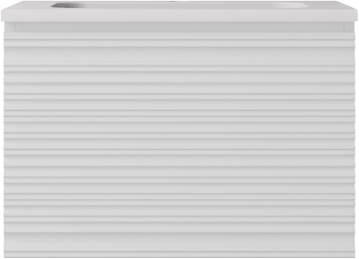 [56638] 590x455x400mm Matte White Sedona Modern Fluted Wall Hung PVC Cabinet