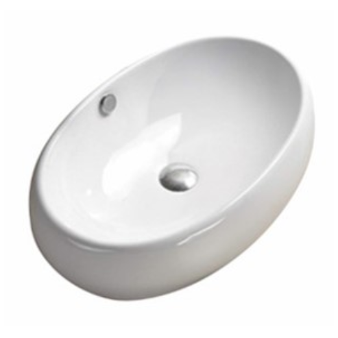 600*400*150mm Above Counter Basin Gloss White Fine Ceramic Waste: 32mm Overflow