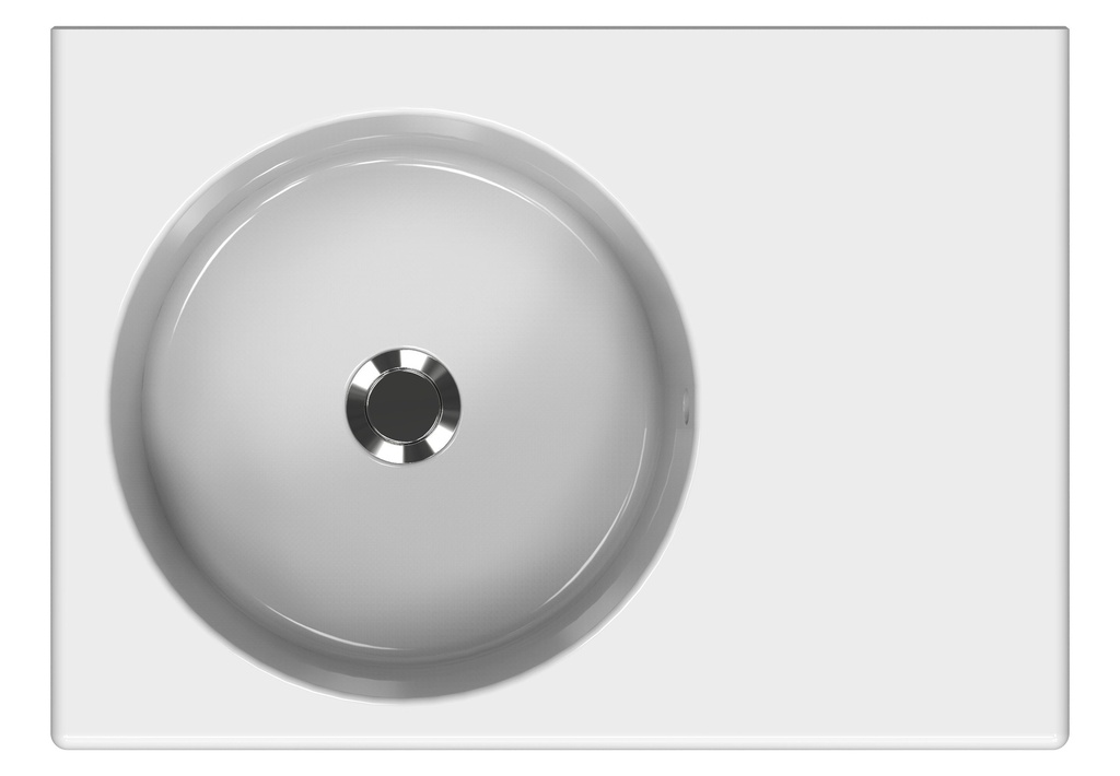 600*425*168mm White Art Round Wall Hung Basin Right Hand Side