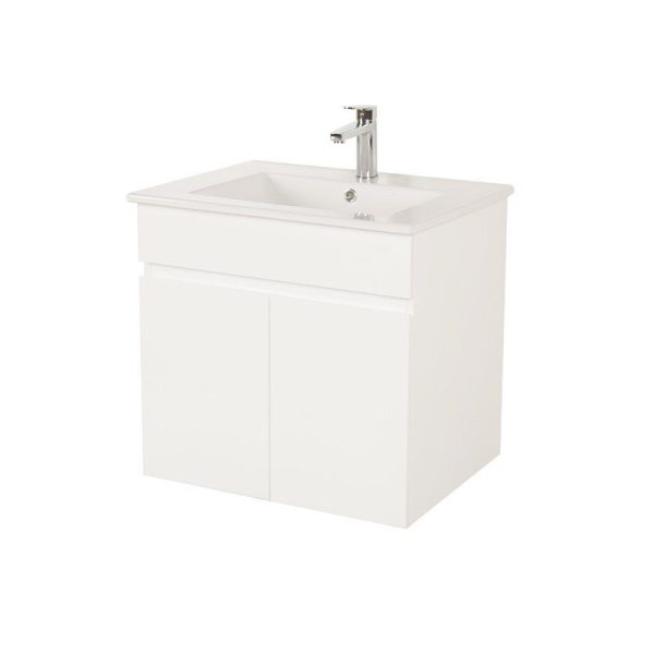 600*450*560mm Wall Hung Gloss White PVC Vanity Cabinet Only Two Doors