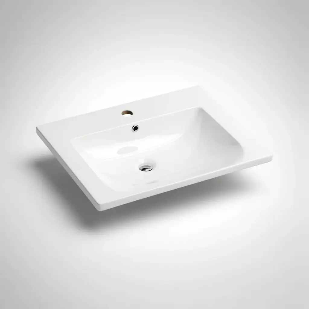 600*460*165mm Eden D Shape Basin Ceramic Top