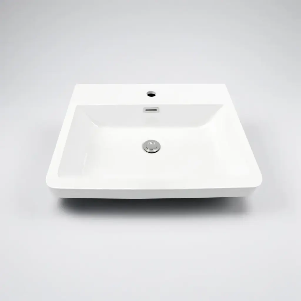 600*460*165mm O Shape Basin Poly Marble Top Round Edge