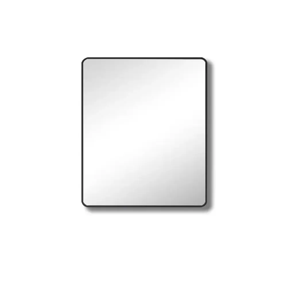 600*750MM PENCIL EDGE RECTANGLE PLAIN MIRROR MATTE BLACK FRAMED