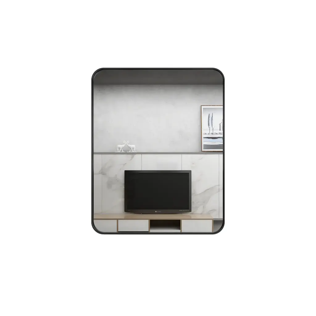 600x750mm Black Framed Rectangle Mirror