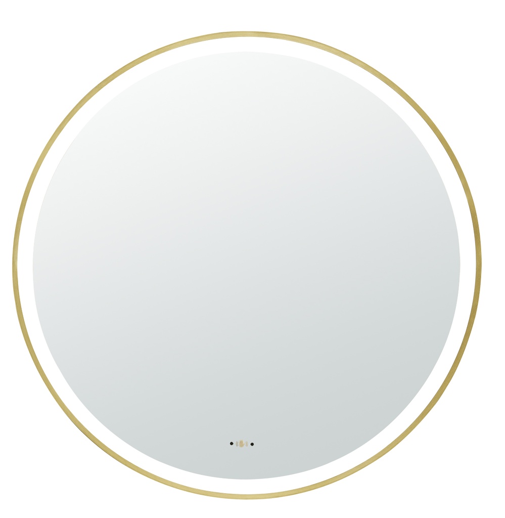600X600X32mm Brushed Gold Orbis Framed LED Mirror