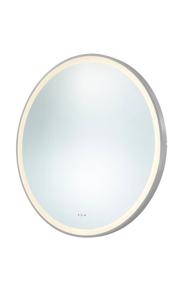 600X600X32mm Brushed Nickle Orbis Framed LED Mirror
