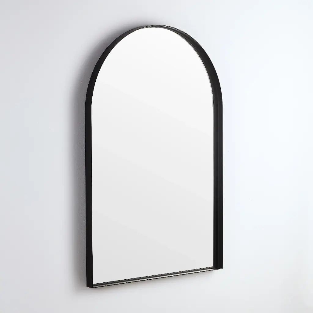 600X900X35mm Matte Black Arco Frame Mirror