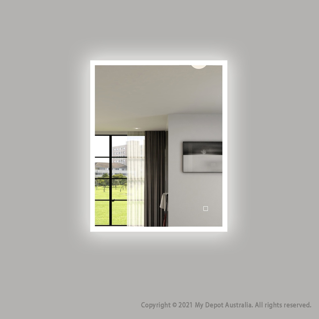 [86107/UL6075ASM] 600x750mm Square Rim Rectangle 3 Color Frontlit LED Mirror(Touch Sensor Switch)