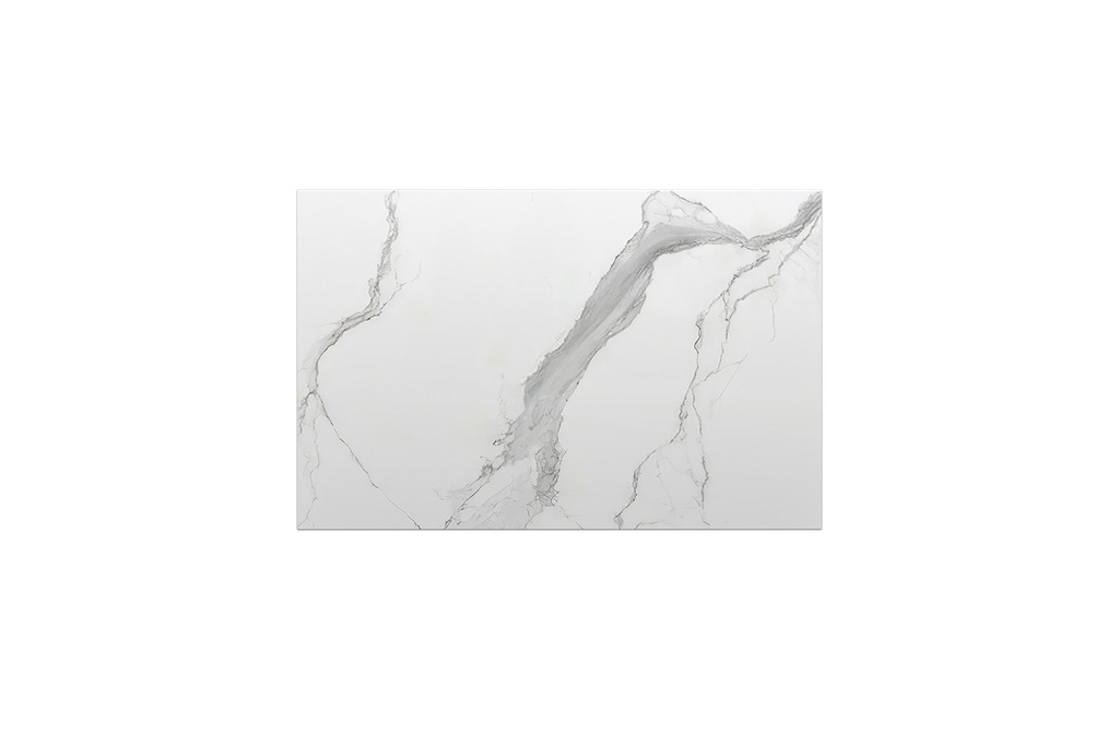 [90174/K639ST-WM] 602x390x15mm White Marble Look Sintered Stone Top Matte Finish Benchtop