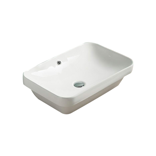 605*405*155mm Insert Basin Gloss White Fine Ceramic Waste: 32mm Overflow
