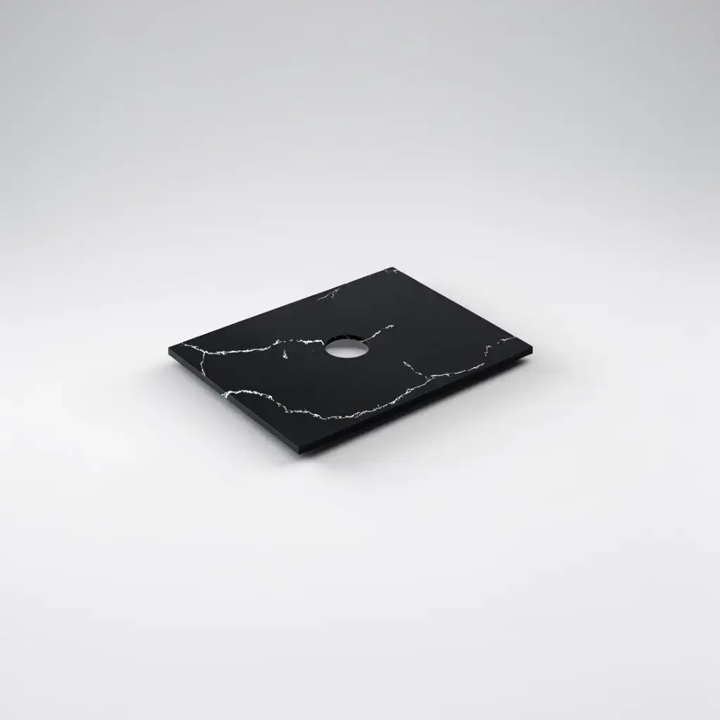 605X505X12mm Calacatta Night Solid Surface Curve Stone Top