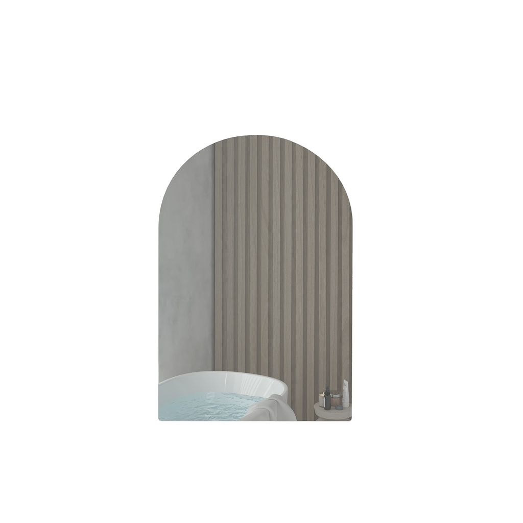 610Lx900Hx120Dmm Arched Matte White 2PAC MDF 1 Door Shaving Cabinet