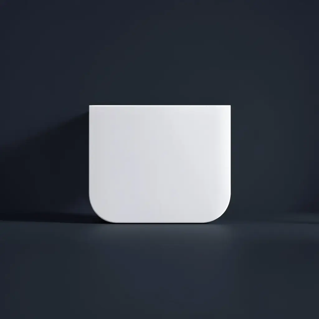 600mm Matte White Stone Top Rounded Corner Benchtop