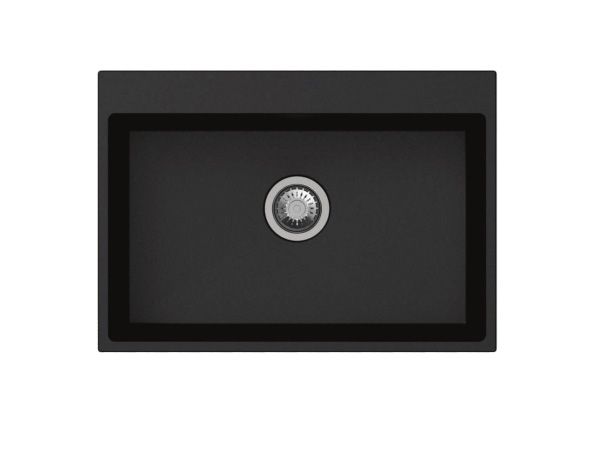 [41396] 680*500*220mm Carysil Black Single Bowl Granite Stone Kitchen Sink Top/Under Mount