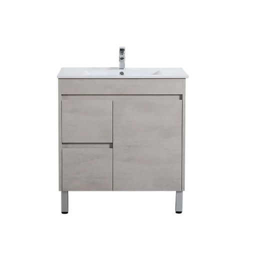 740*455*860mm Nova Poly Wood Concerete Grey Freestanding Vanity Left Drawer (Cabinet Only)
