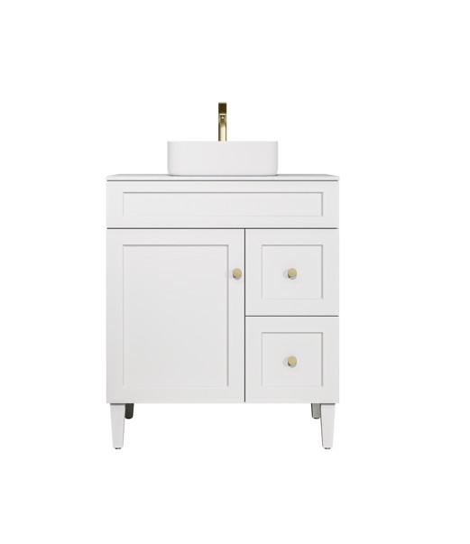 740X455X860mm Matte White Harold Federation Free Standing PVC Cabinet,Right Hand Drawers