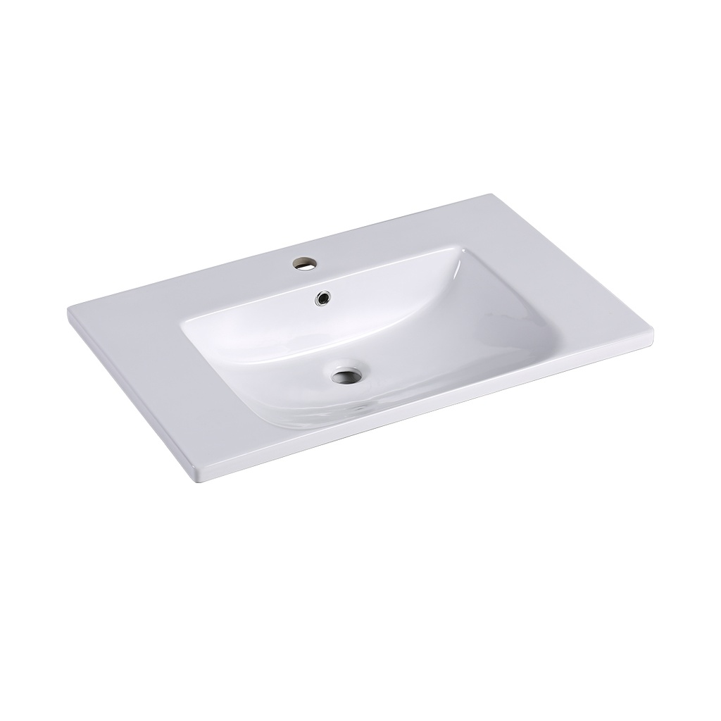 [90143/NM-750] 750*460*165mm Eden D Shape Basin Ceramic Top