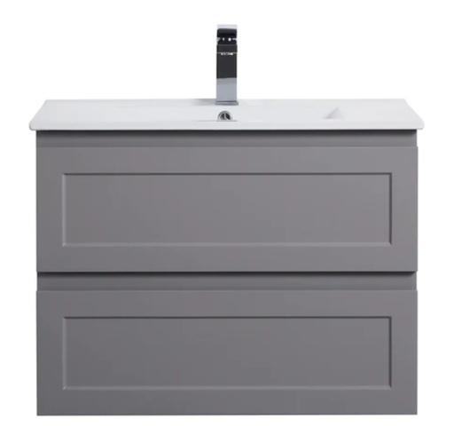 750*460*580mm Matte Grey Vanity With Ceramic Top